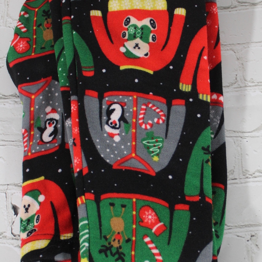 NOBO Girls Ugly Sweater Christmas Leggings sz Med